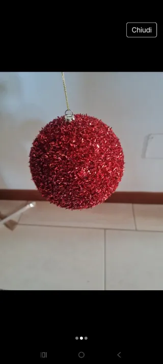 Addobbi Natale Palline Rosse Glitter