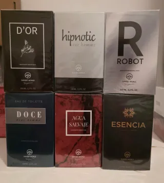 Lote 6 perfumes hombre Sunset World