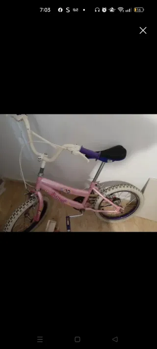 Bicicleta infantil rosa