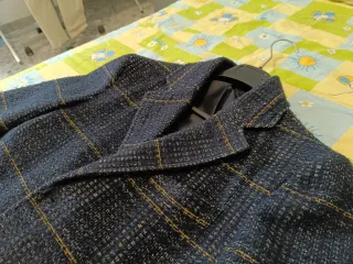 Cappotto lana uomo blu e oro in ottime condizioni