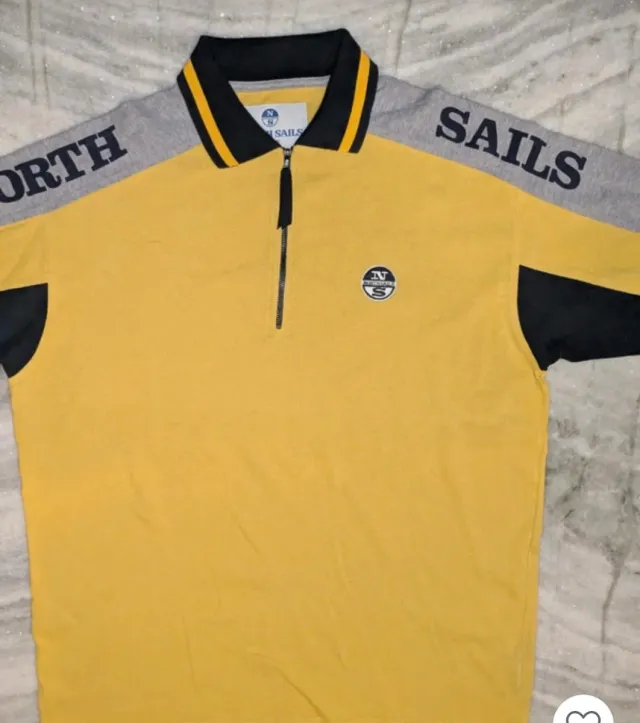 Polo North Sails XL Gris y Amarillo