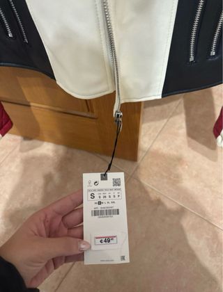 Cazadora Zara Piel Sintética Tricolor