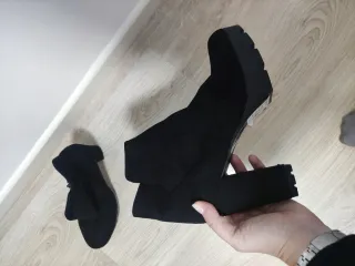 Botines Bosanova Negros Tacon Plataforma