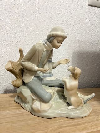 Figuras Lladro Niña y Niño con Perro