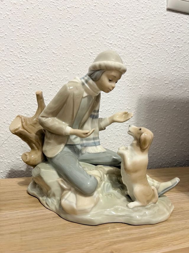 Figuras Lladro Niña y Niño con Perro