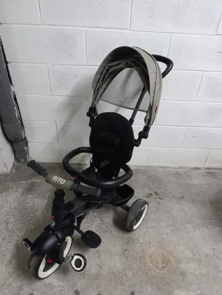 Triciclo Qplay Rito gris 10-36 meses.