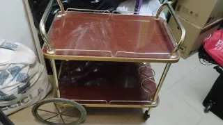 Carrito de servicio vintage madera y metal