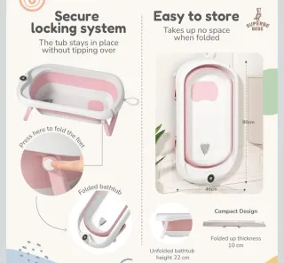 Bañera Plegable Bebé Rosa