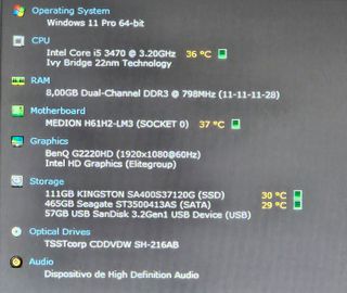 Ordenador I5 completo con SSD, HDD y pantalla 22p