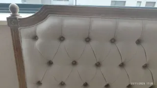 Cabecero cama 150cm Vintage Roble y Lino