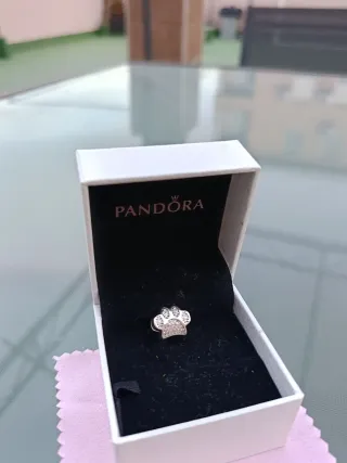 Charm Plata Pata de Perro Blanca para Pandora