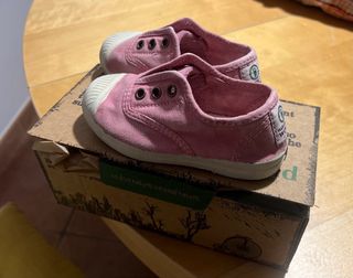 Zapatillas lona niña Natural World rosa T.22