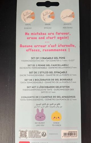 Set 2 Penne Cancellabili Legami Hoppy Easter