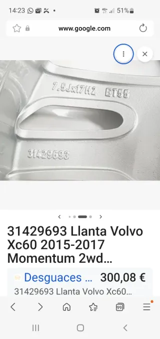 Llantas Volvo XC60 17 pulgadas