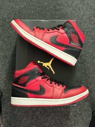 Nike Jordan 1 Mid Rosso Nero 42.5