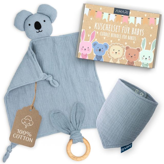 Set Amari: Mimos, Mordedor y Babero Azul