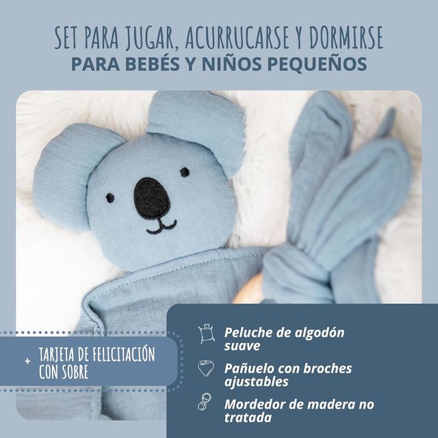 Set Amari: Mimos, Mordedor y Babero Azul