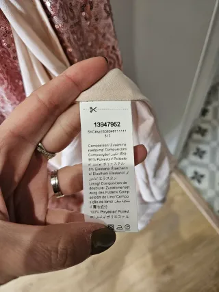 Vestido rosa lentejuelas grande palabra de honor