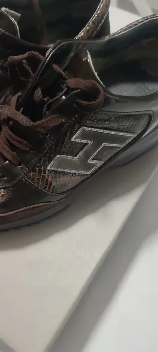 Scarpe Hogan Donna Marrone Pitone