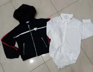 Set felpa + body camicia bambina 6/7 anni Gaialuna