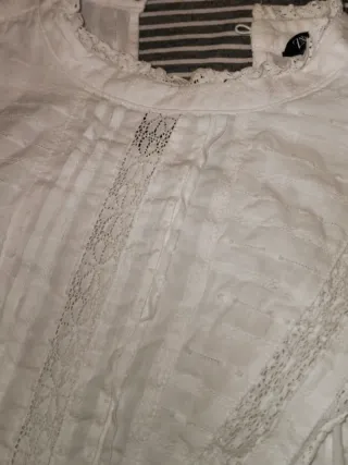 Camisa Zara Blanca Romántica