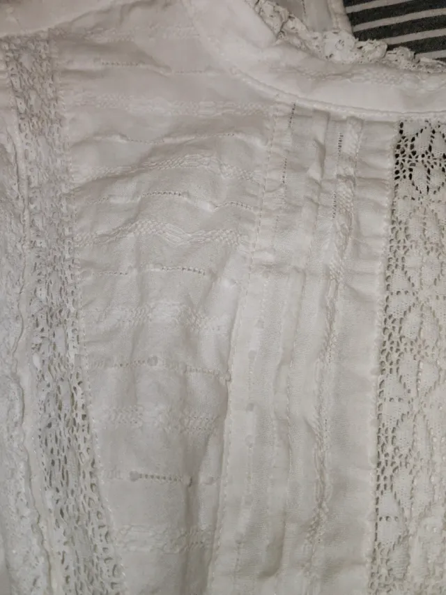 Camisa Zara Blanca Romántica