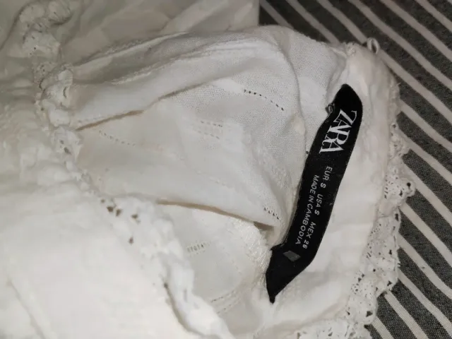 Camisa Zara Blanca Romántica