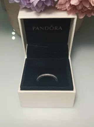 Pandora Anillo Plata 925 Corazones Circonitas T52