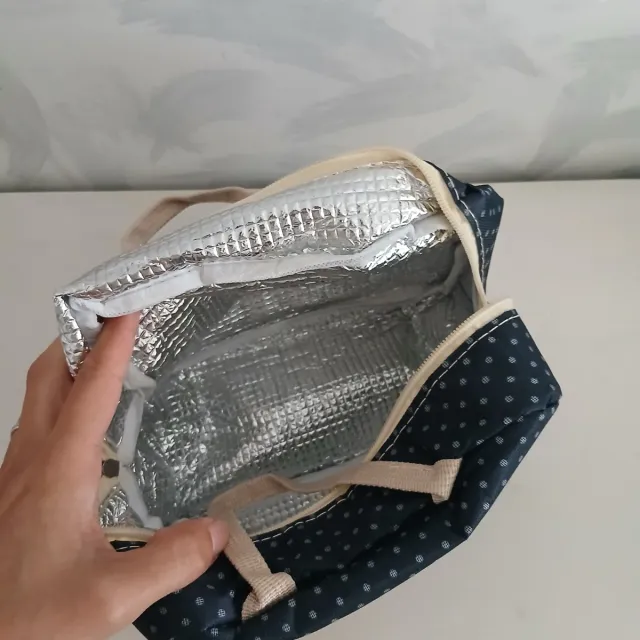 Borsa termica nera a pois