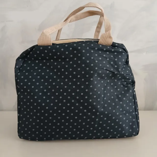 Borsa termica nera a pois