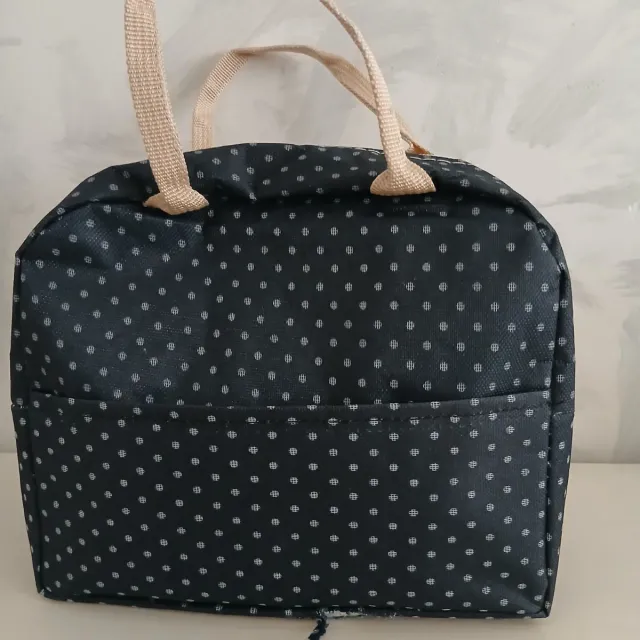 Borsa termica nera a pois