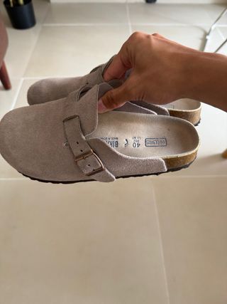 Birkenstock Beige Talla 40 Soft Footbed