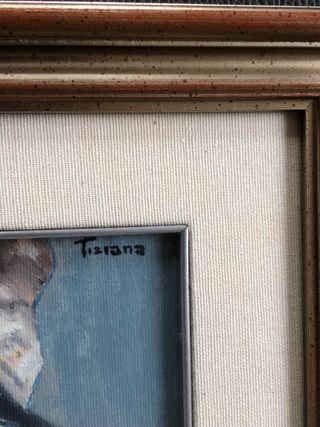 Quadro Montagna Lago Dipinto Mano Vintage