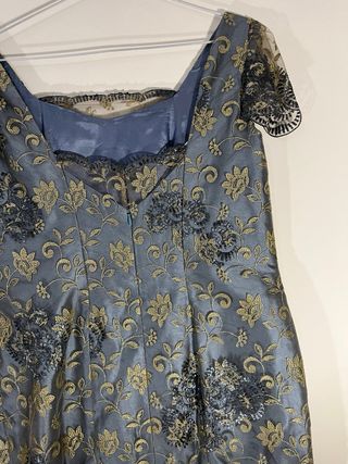 Vestido Franc Sarabia azul y dorado