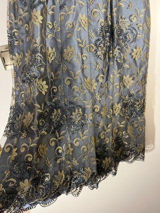 Vestido Franc Sarabia azul y dorado