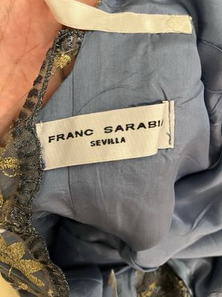 Vestido Franc Sarabia azul y dorado