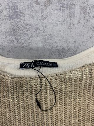 Gilet Zara dorato e bianco taglia S