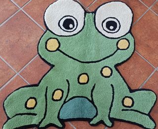 Tappeto lana a forma di rana