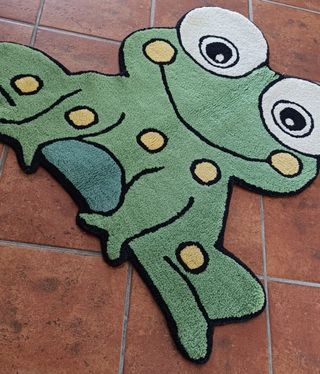 Tappeto lana a forma di rana