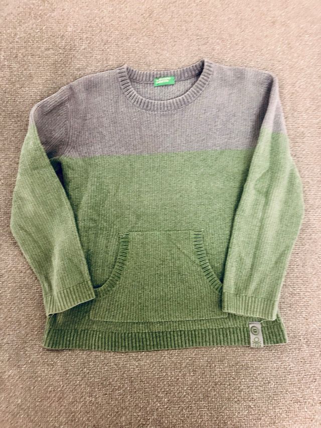 Jersey Benetton 5 años verde/gris