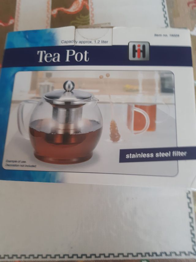 Tetera de cristal H 1.2L con filtro