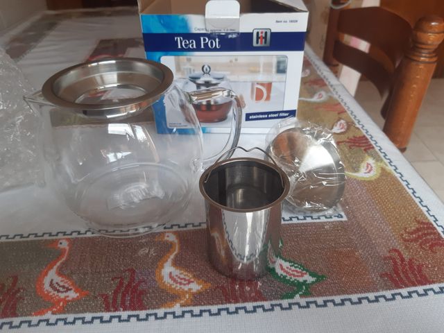 Tetera de cristal H 1.2L con filtro