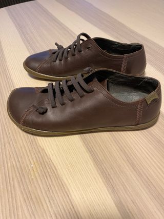 Camper Zapatos de Cuero Marrón