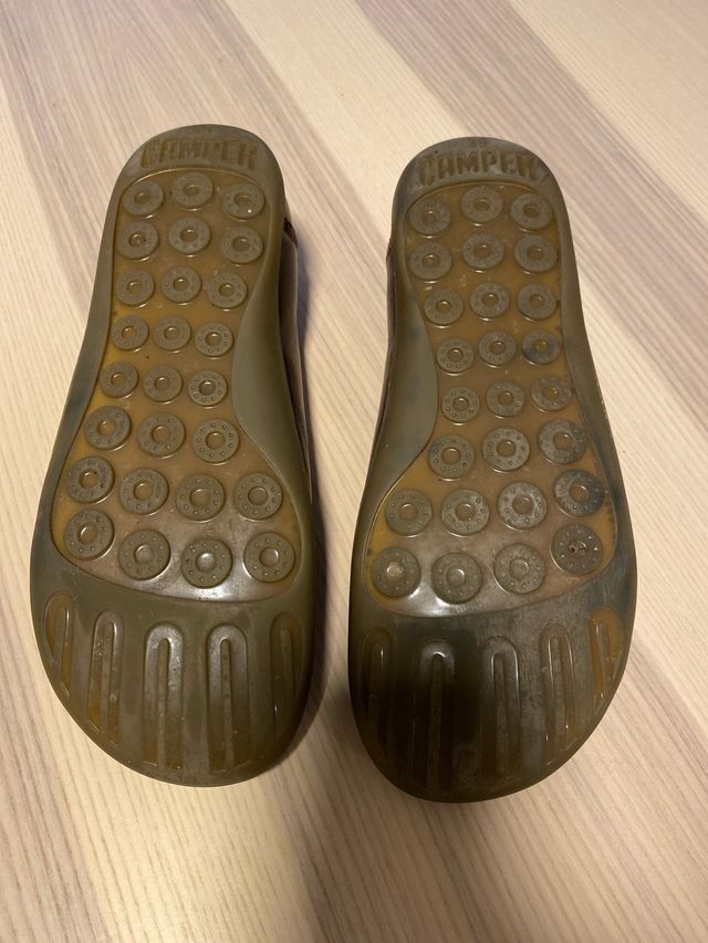 Camper Zapatos de Cuero Marrón
