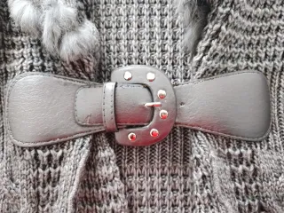 Cardigan donna grigio con pelliccia