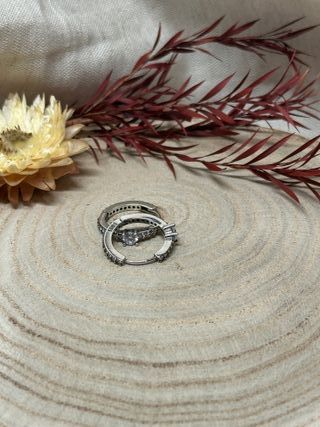 Pendientes Aro Circonitas y Brillante