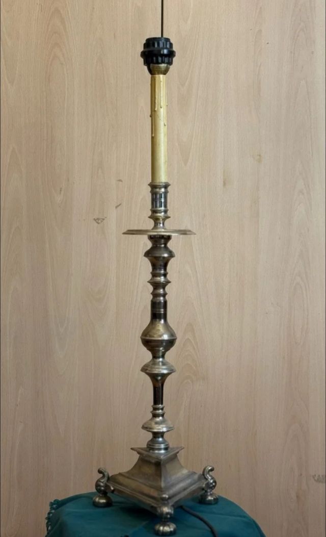 Candelabro Lámpara Plata Metal