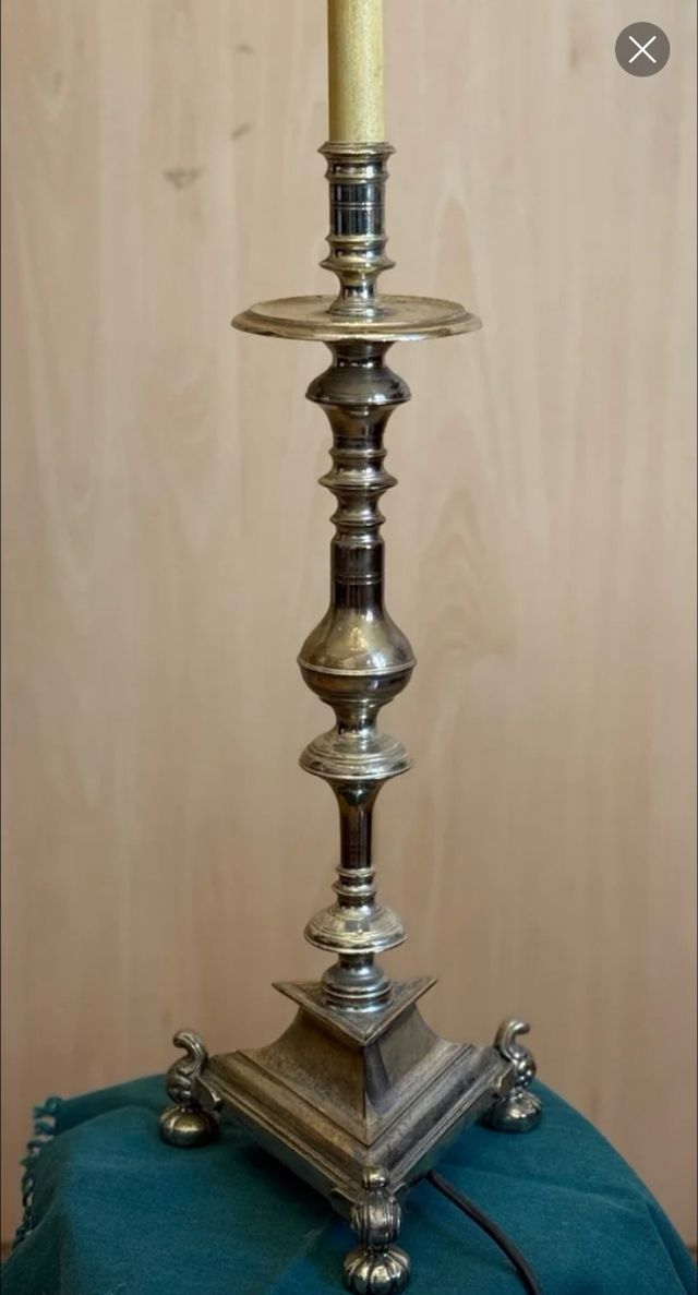 Candelabro Lámpara Plata Metal