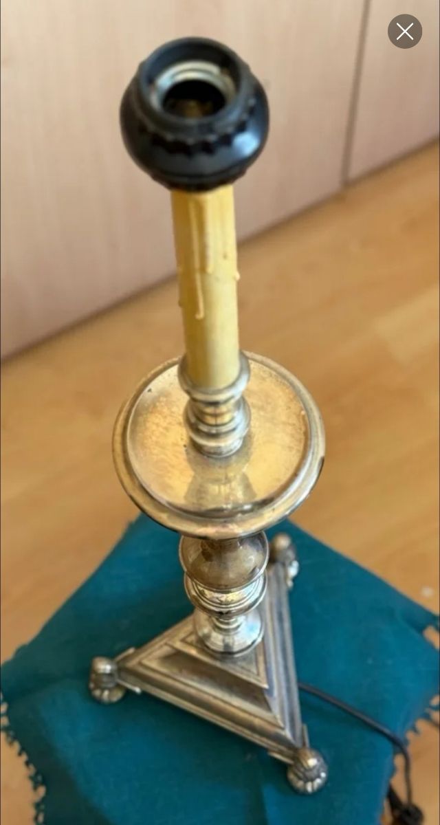 Candelabro Lámpara Plata Metal