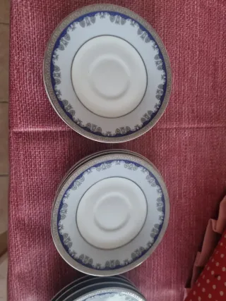 Set 12  Piattini Porcellana Blu e Bianco